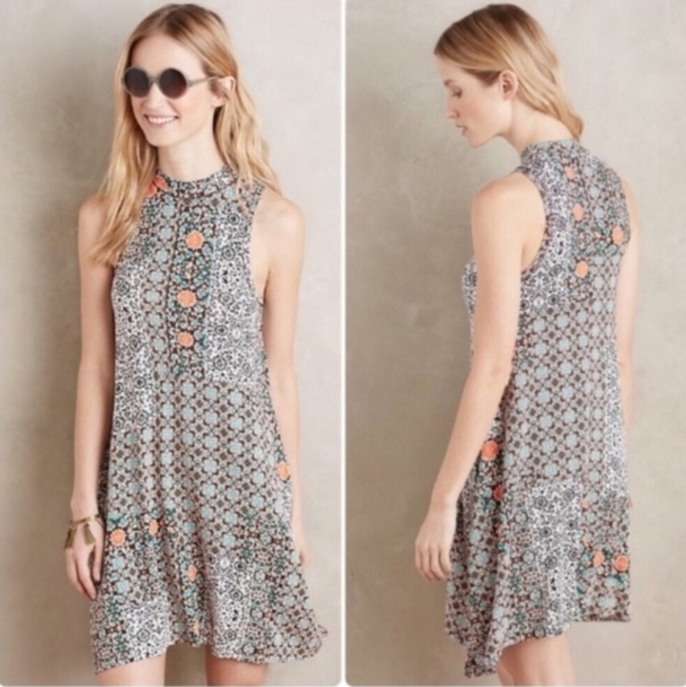 Maeve Boho Floral Motif Patchwork Dress